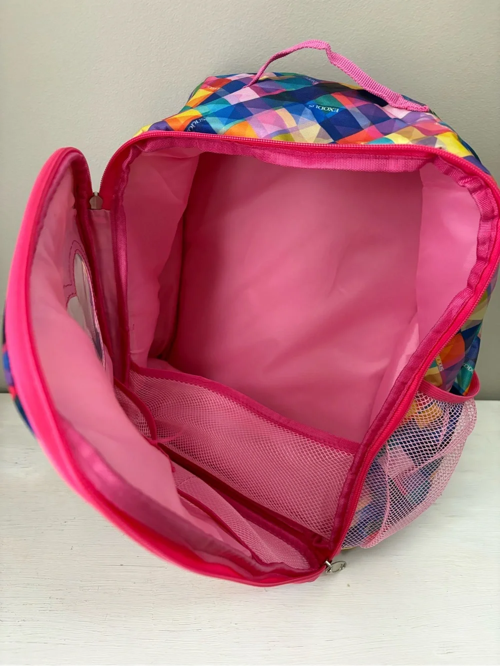 Exodus Kids Multicolor Diamond Heart Lunch Bag - Pink Trim
